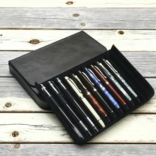 12 Slots Fountain Pen Case Leather Rollerball Pen Display Holder Bag Pouch Gift