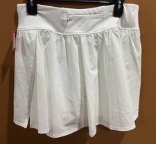 Spanx Get Moving 16 Women s Large White Perforated Split Skirt Skort Shorts NEW