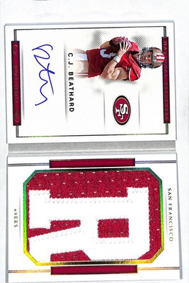 2018 Panini National Treasures C.J. Beathard #RJB-CJ Patch Auto 3/8