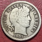 1905-S Barber Dime. Free Shipping