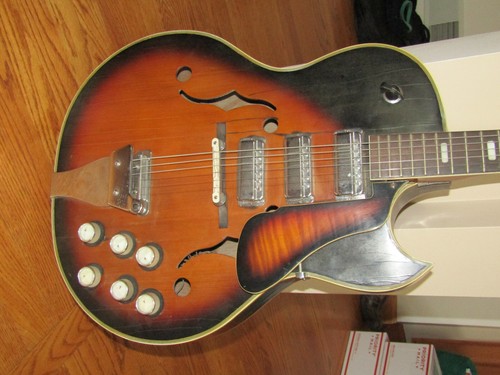 DOMINO GUITAR NECK PLATE + SCREWS FOR ARCH TOP - 1967 JAPAN by TEISCO / KAWAI - Picture 11 of 11