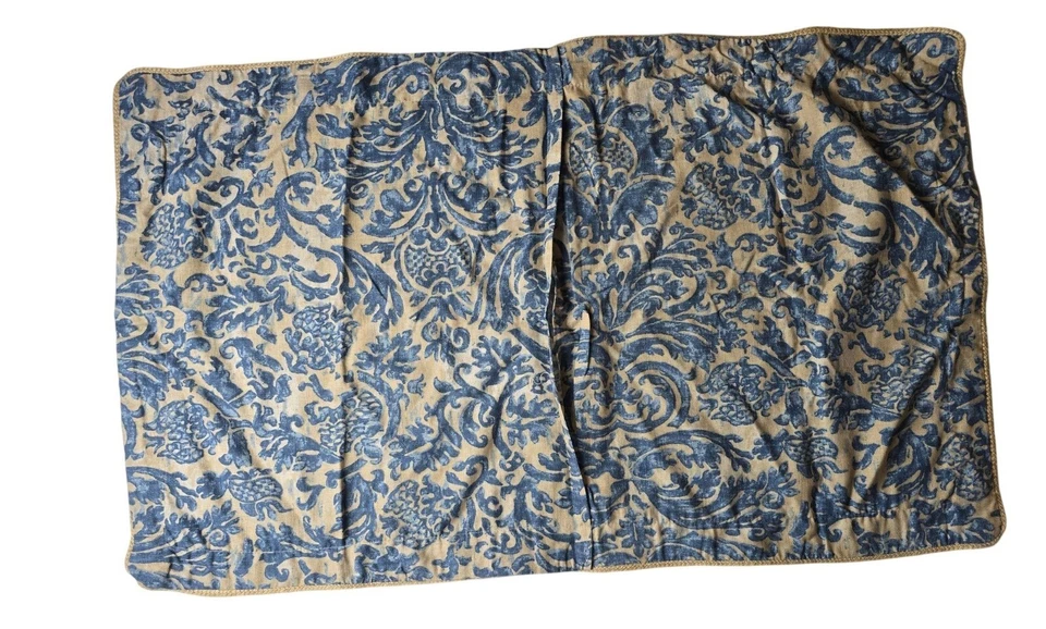 Ralph Lauren THE LANDING Damasco AZUL 1 Rey/1 Almohada Estándar Falsa Almohada Fundas Foto 4 de 4