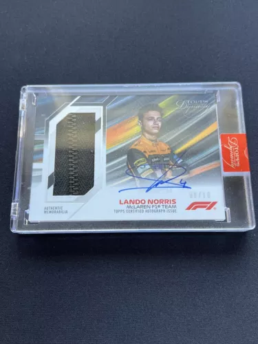 2023 Topps Dynasty F1 Lando Norris Zipper Patch Auto "4" Inscribed /10 McLaren