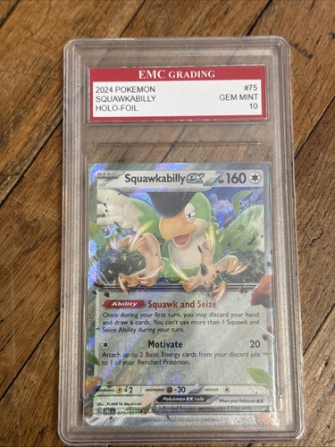 2024 Pokémon Squawkabilly Ex Holo-foil # 75 Graded Gem Mint 10 Card - Picture 1 of 2
