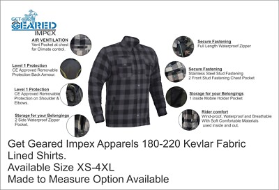 EURO STARS Lumberjack Camicia Da Moto Kev Aramid VOLL - Foto 4