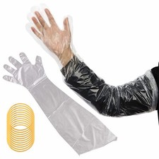 50 Pcs Disposable Field Dressing Gutting Gloves Extra Long Veterinary Gloves