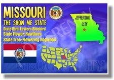 Missouri Geography - NEW U.S State Travel POSTER