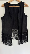 Mossimo Supply Co. Women Black Fringed BOHO V...