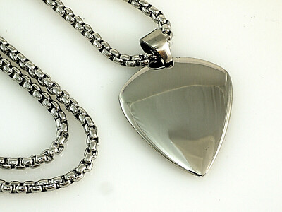 Rockys  Plektrum Kette  mit  Edelstahl Plektrum 50 cm Edelstahlkette 