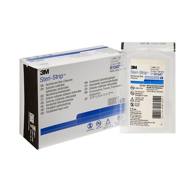 3M Steri-Strip Reinforced Skin Closure 1/2''x4'' R1547, 6ct/pk - 50pk/bx
