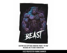 Motivational Fitness Cloth Banner - Wall Art - Large Home Gym Decor