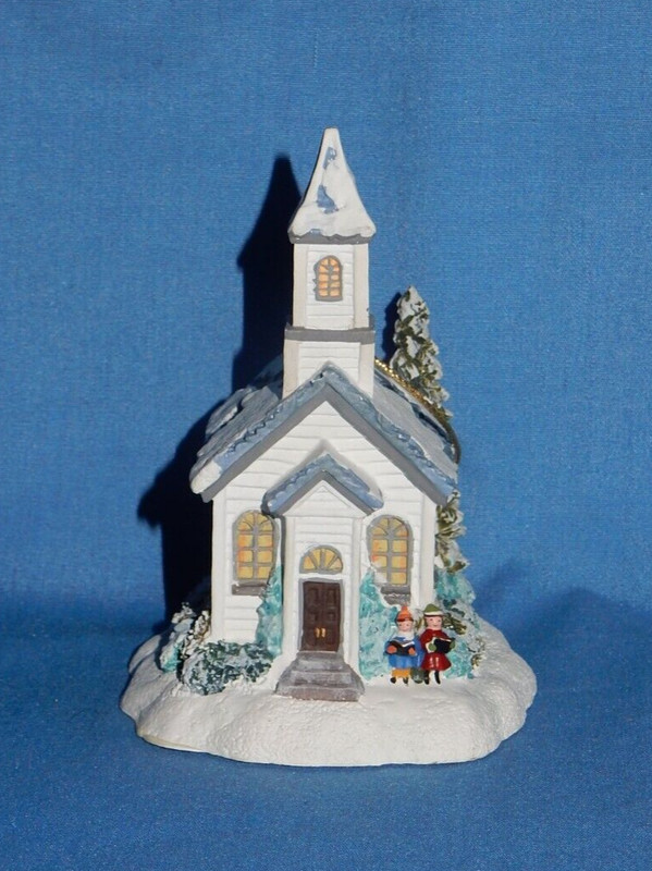 Bradford Editions Thomas Kinkade 2001 St Nicholas Church Illuminated Ornament