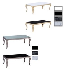 HOOZ Eleganter Couchtisch Modern Barockstil Sicherheitsglas versch.Farben 115 cm