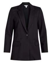 Time and Tru Women's Ponte Knit Blazer, Size: L(12-14)