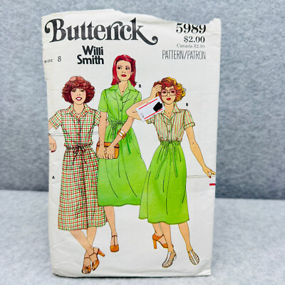 Butterick 5989 Dress Shirt and Wrap Skirt Misses Size 8 Vintage Sewing Pattern