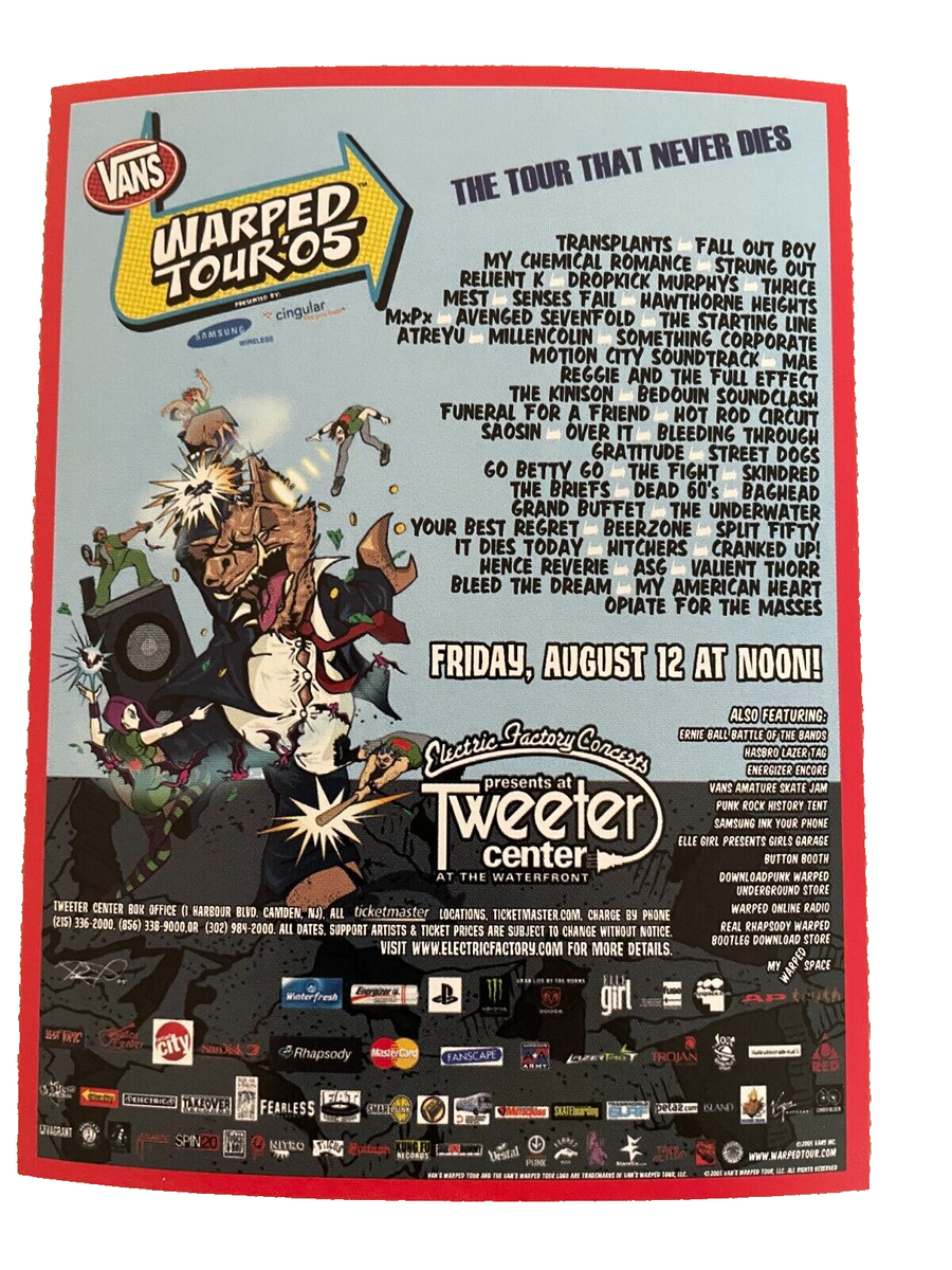 2 Vans Warped Tour [Concert Poster] 4.25
