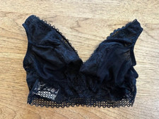 SOMA Intimates Pure Black SMALL Embraceable Plunge Lace Bralette NEW