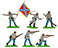 Britains Deetail C.S.A. Infantry - 6 in 6 poses - 7440 ex-mint condition