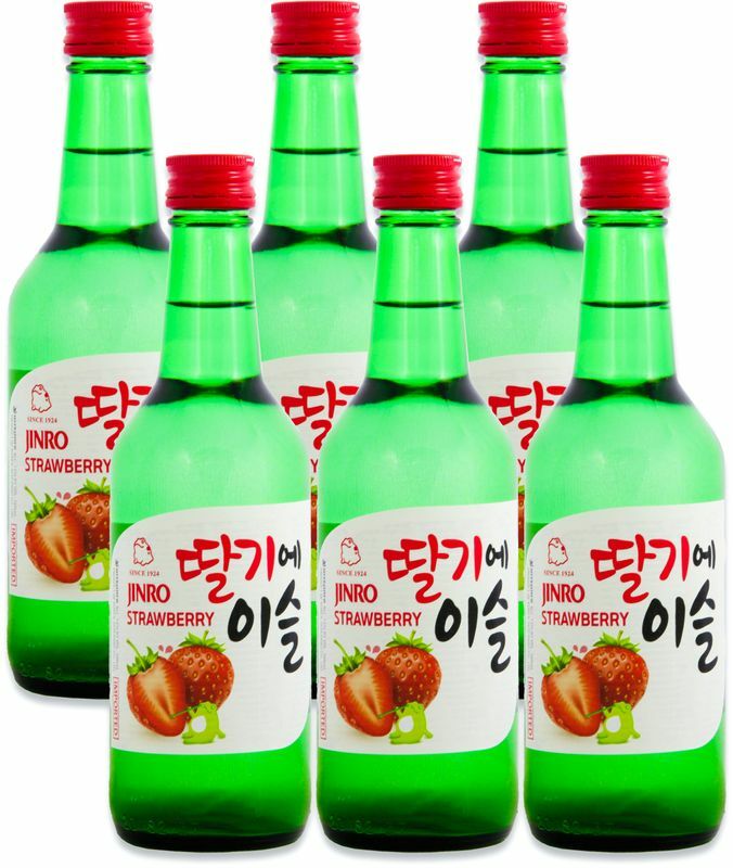 [ 6x 360ml ] HITEJINRO Soju Jinro Strawberry / Soju Erdbeergeschmack Alc. 13%vol