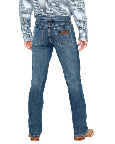 Wrangler Retro Men's Layton Medium Wash Low Rise Slim Bootcut Jeans - WLT77LY