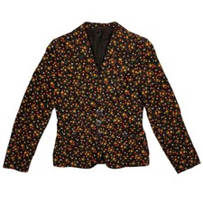 Elegance D'europe Vintage Corduroy Floral Blazer