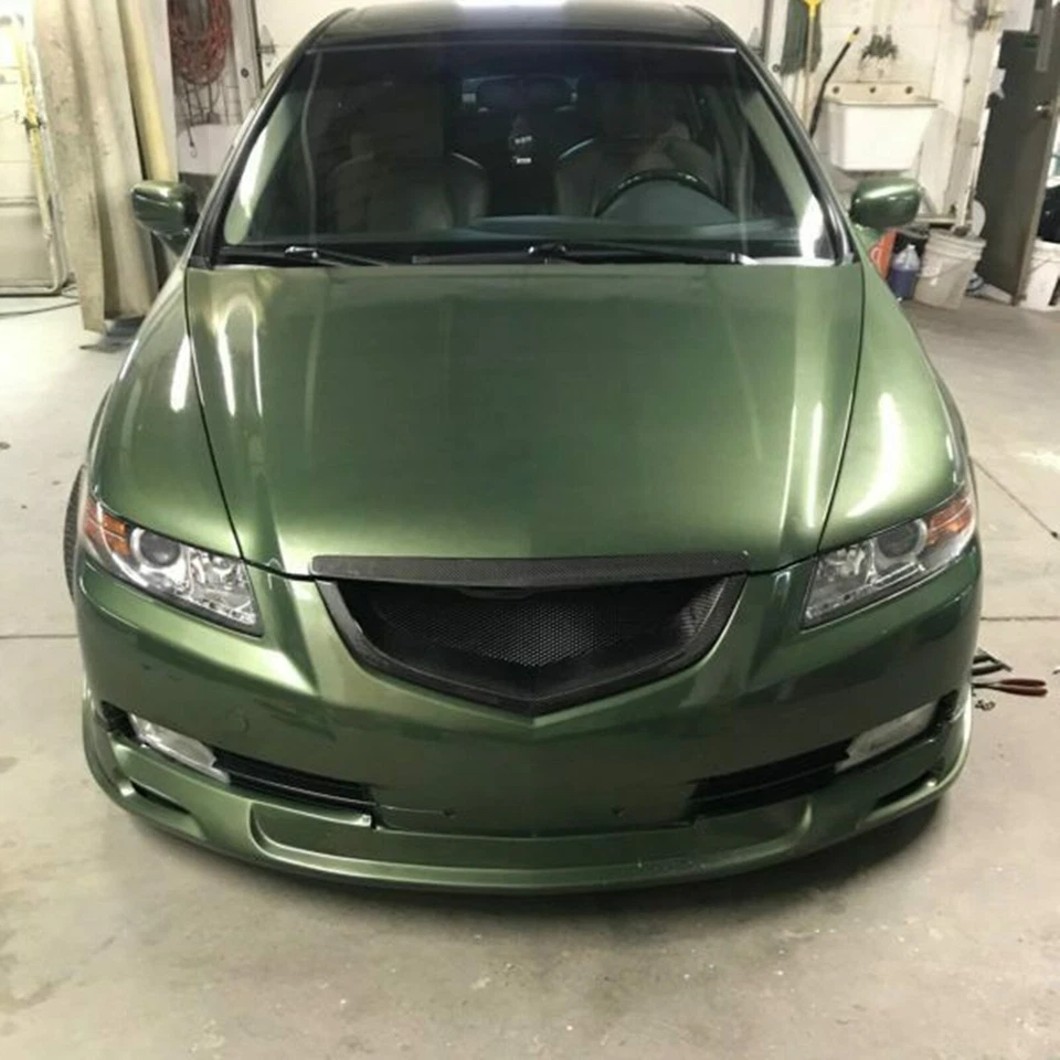 Parrilla de malla superior para parachoques delantero para Acura TL 2007-2008 fibra de vidrio mate negro Foto 2 de 4