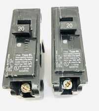 LOT OF 2 SIEMENS B120 20 AMP TYPE BL 1 POLE CIRCUIT BREAKERS