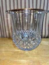 VITG LEAD CRYSTAL D'ARQUES LONGCHAMP GOLD TRIM CHAMPAG￼NE/ICE BUCKET  7 3/4 TALL