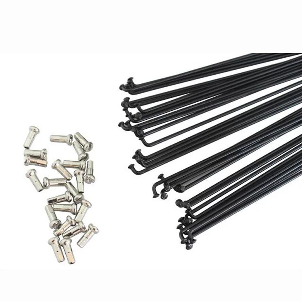 14G J Bend Bicycle Spokes 14G 170mm Length Bike Wheel Spokes With Nipple For Mtb Wheel Spokes Black 45 Steel 36 Set