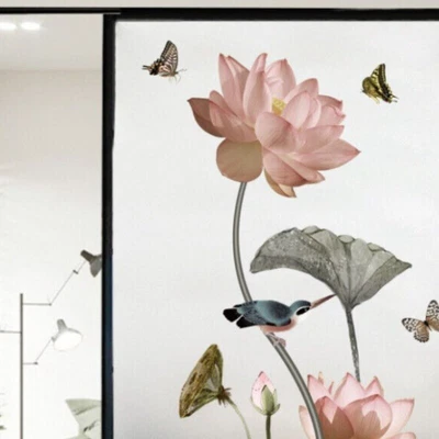 50x99.8cm Blumen Privatsphäre Mattiert Fenster Film Statische Klebe Glas Sticker - Bild 1 von 3