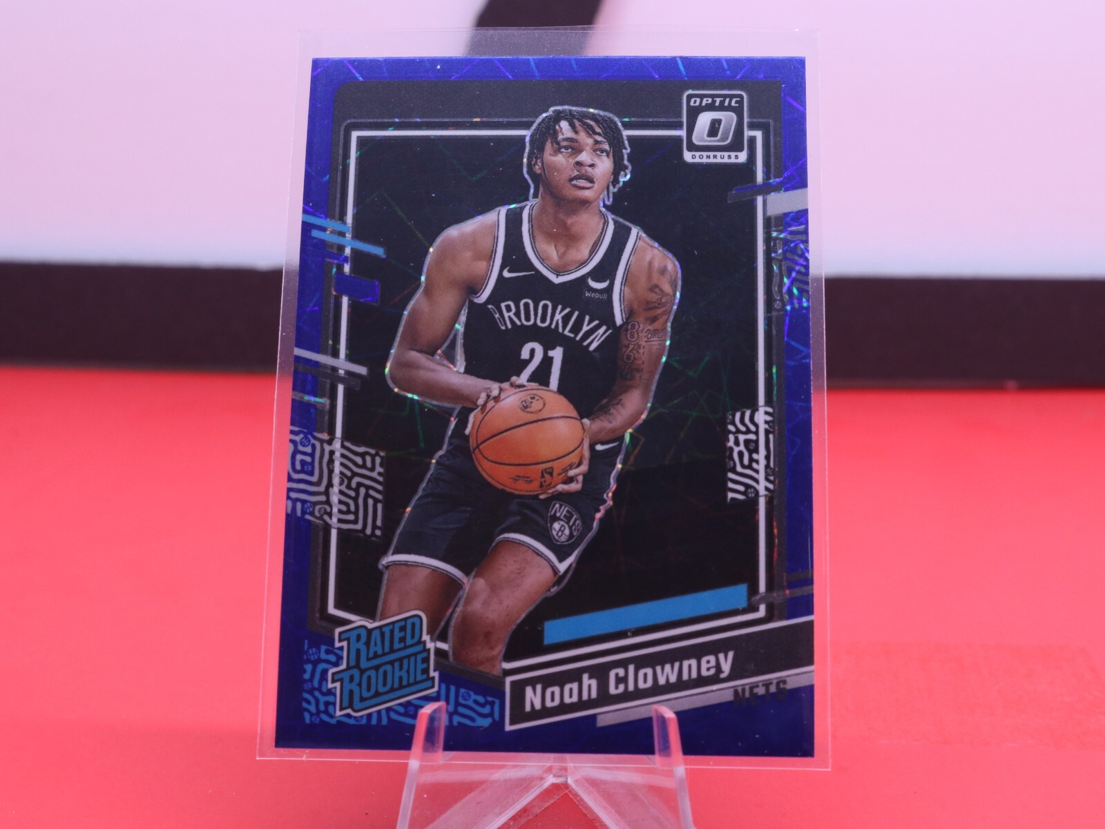 2023-24 Panini Optic Rated Rookie Blue Velocity Prizm 205 Noah Clowney (RC)