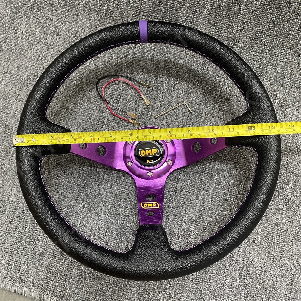 OMP Asso Steering Wheel 35パイ STEERING WHEEL ASSO FLAT WITH 3 STEEL SPOKES LEATHER DIAM 350mm