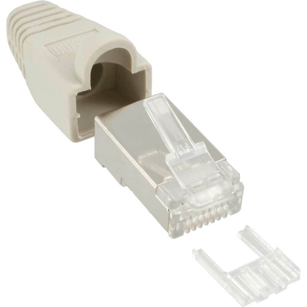 INL InLine® Plug RJ45 Cat.5 schermato per cavo Lan AWG26 con slitta e passacavo