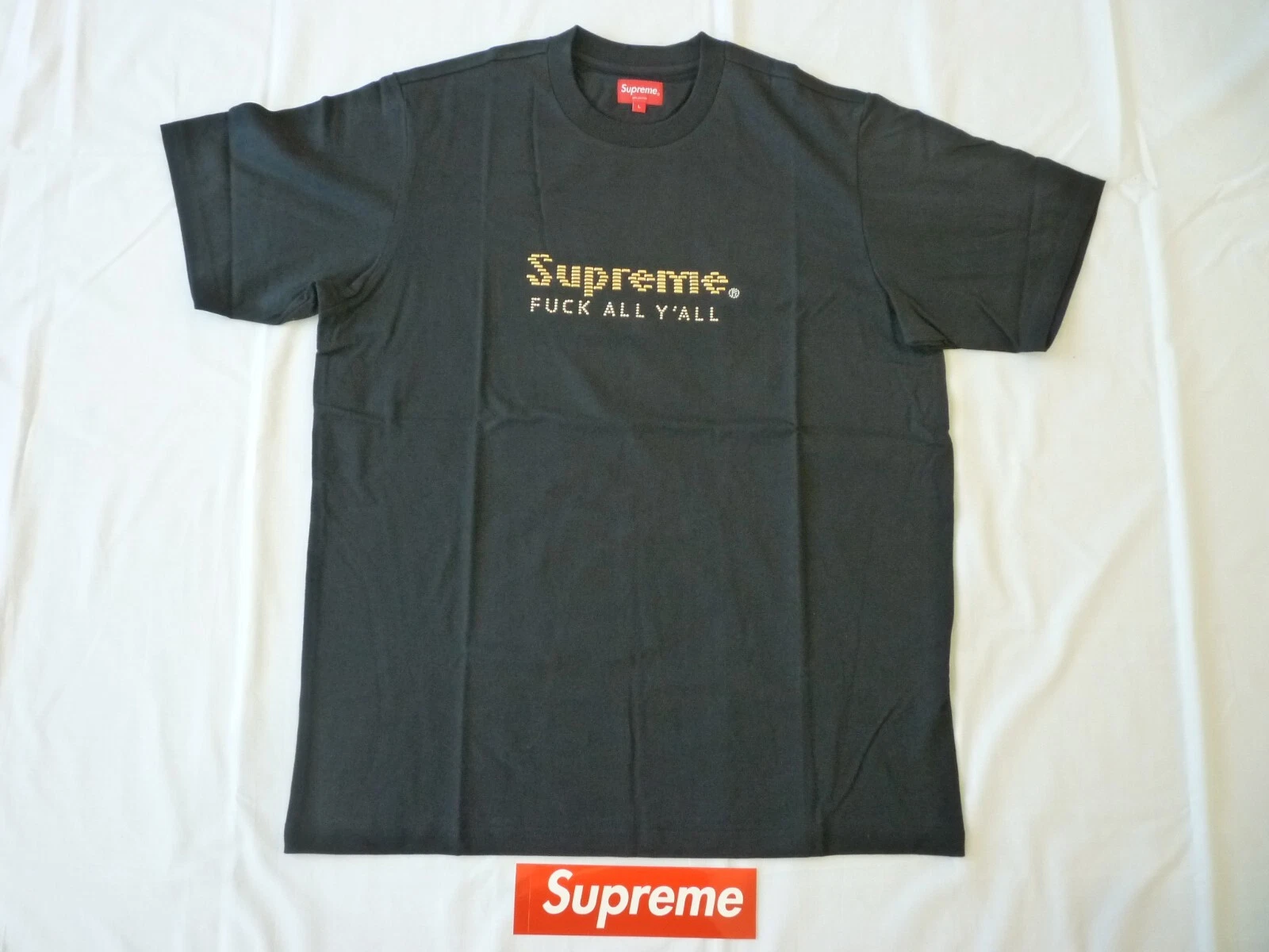 Tee shirt noir Supreme Gold Bars grand neuf S/S 2019