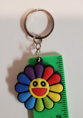Takashi Murakami japanese kawaii kaikai flower keychain charm fob