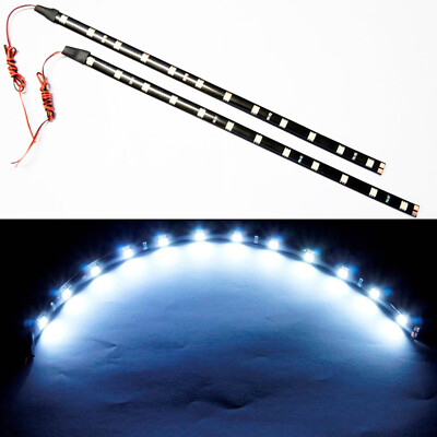 A1 AUTO 2x 12'' 30cm Flexible LED Strip 5050 Car Footwell Under Dash Light, White