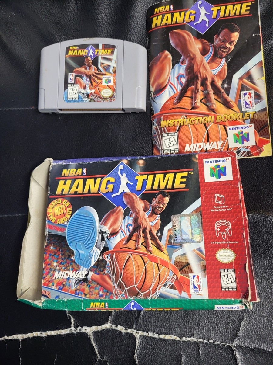 NBA Hang Time N64 Nintendo 64 Complete / BOX AND MANUAL IN BAD