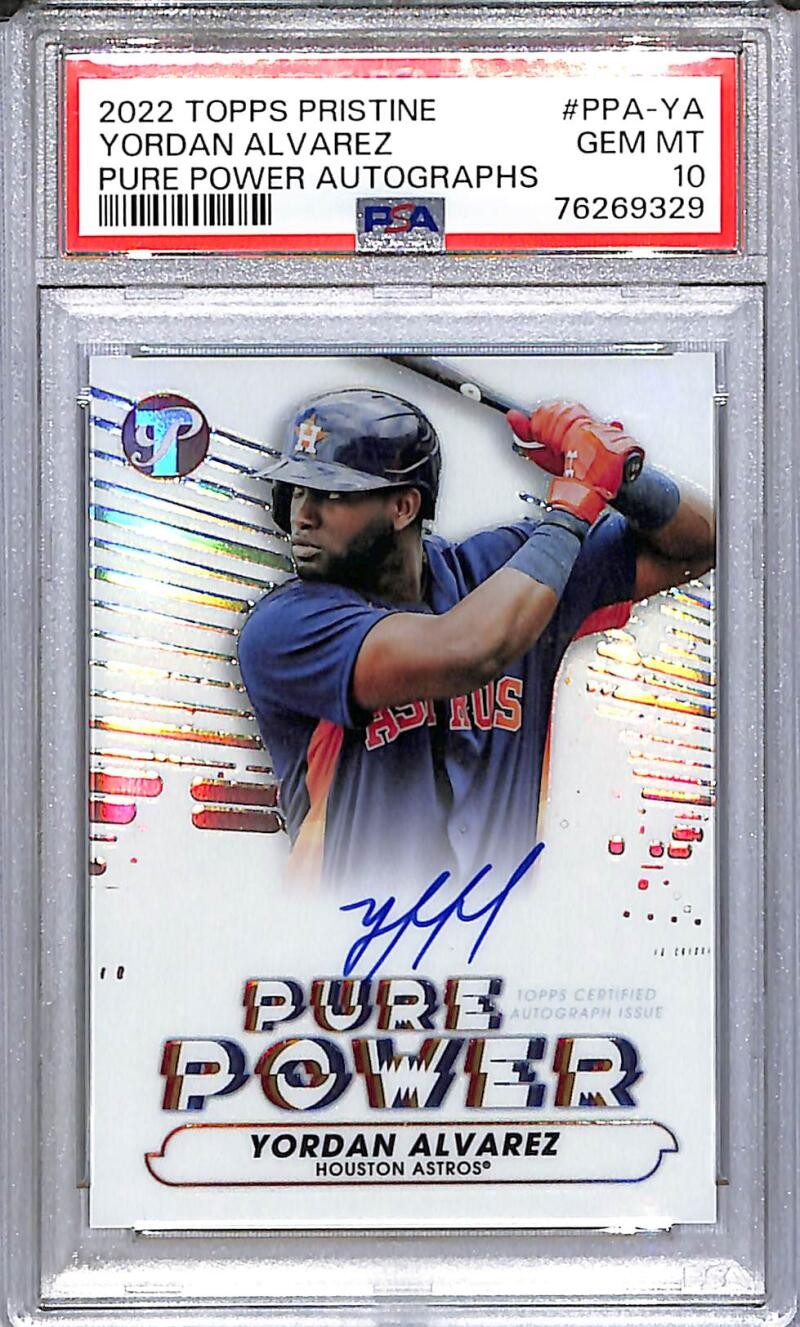 2022 Topps Pristine Pure Power #PPA-YA Yordan Alvarez PSA 10 GEM MINT Auto Astro