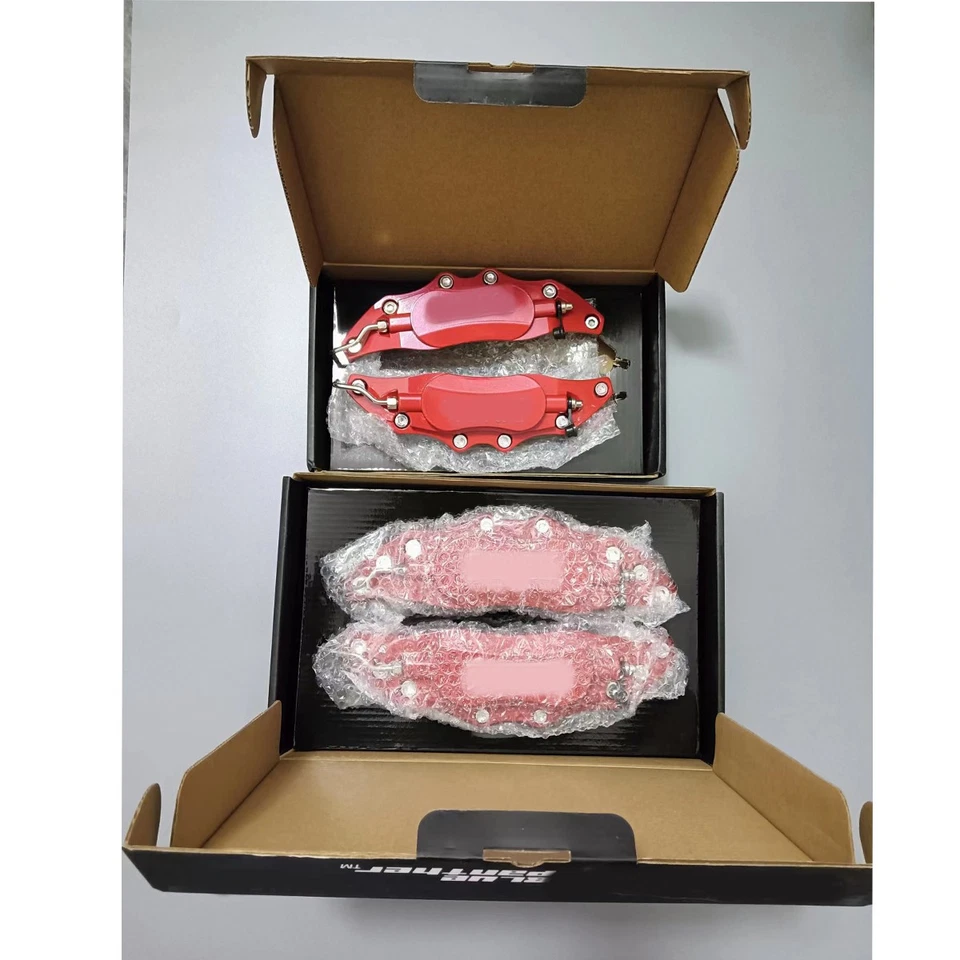 4Pcs Fit 17 INCH Disc Brake Caliper Covers Red 3D Style Universal Caliper Cover Foto 3 de 4