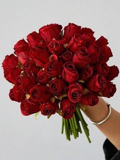 Artificial Bulk Silk Rose Flowers 24PCS   Realistic Faux Rose Stems