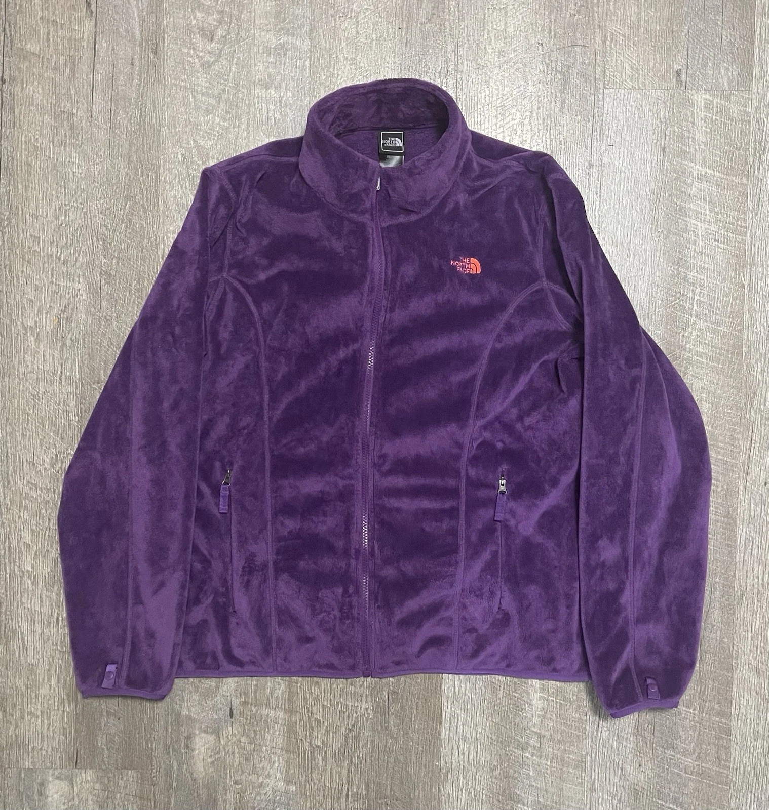 The North Face Jacket XL Purple Fleece Logo Full Zip Outdoors Hiking Gorpcore