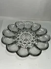 Anchor Hocking Presence Glass Egg Plate Deviled Eggs Serving Dish Vintage