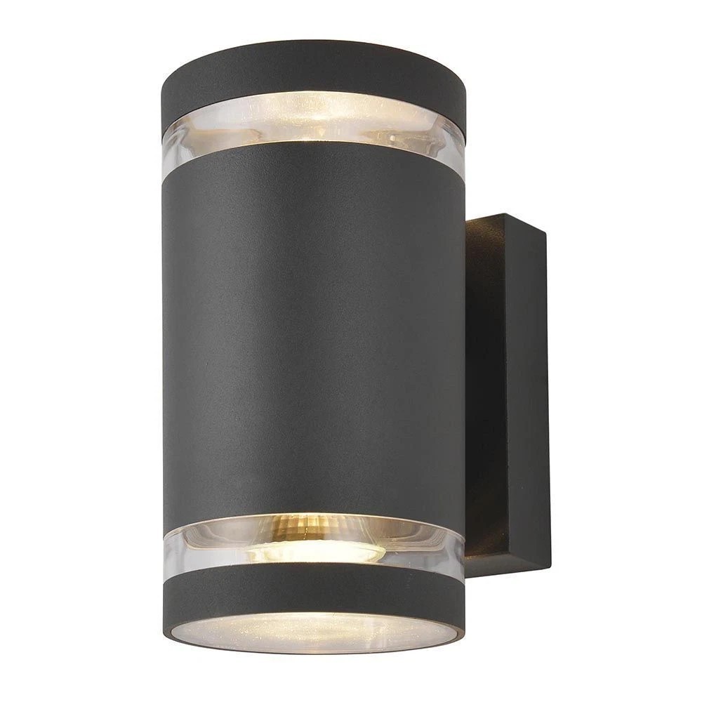 Litecraft Helo Up & Down Outdoor IP44 Rated Dark Grey GU10 Garden Wall Light
