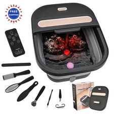 Collapsible Foot Spa Bath with Massager Temperature Control Remote Pedicure