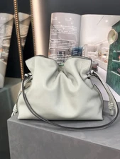 Loewe Flamenco Clutch Bag Small White Calfskin Leather Crossbody