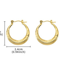 Gold Tone Twisted Round Hoop Earrings Hinged ...