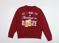 Womens UK Size L Threadbare Red Pullover Sweatshirt