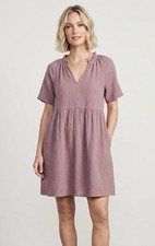 Old Navy Womens Short Sleeve V Neck Swing Dress Size Medium Pink Gauzy Boho Chic