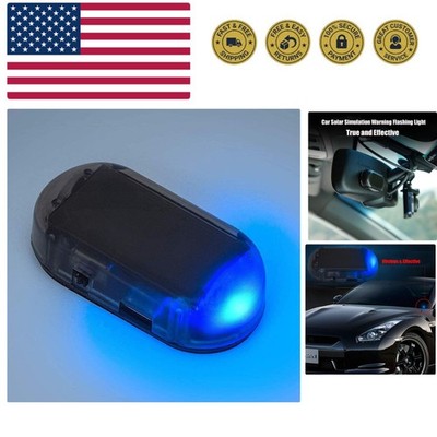 Car Solar Power Simulated Dummy Alarm Warning Anti-Theft LED Flashing Securit...