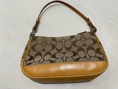 Vintage Y2K Coach Signature Demi 6094 Brown Leather Shoulder Bag
